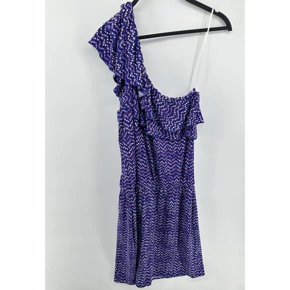purple michael kors dress Michael Kors Floral White and Purple Short Dress sz 4 l Michael's Luxury  Consignment  Michael's Consignment NYC